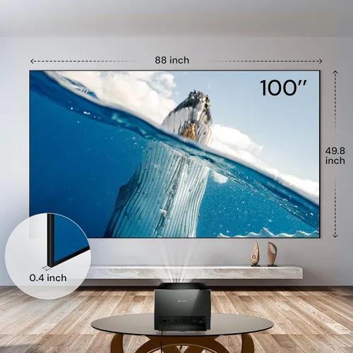 Miniatura 9 de Valerion Pantalla de proyector Fresnel ALR de 100 pulgadas, marco fijo 16:9, visión de luz diurna, 1.8 de ganancia, 85% de rechazo de luz ambiental