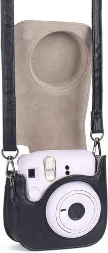 Miniatura 3 de Phetium Instant Mini 12 - Funda protectora para cámara compatible con Instax Mini 12 11, bolsa de piel sintética con bolsillo y correa de hombro
