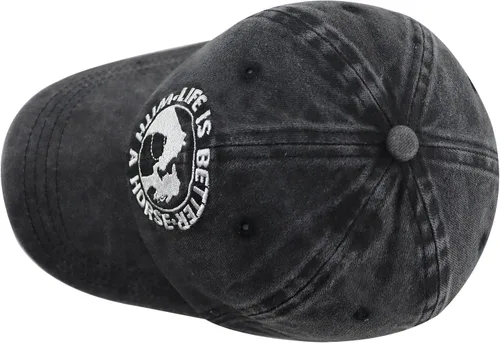 Miniatura 5 de Vxchkerm La vida es mejor con un sombrero de caballo para mujeres y niñas, gorra de béisbol bordada ajustable de algodón para amantes de los caballos