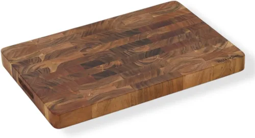 Miniatura 9 de Vesta Homes Tabla de cortar redonda de madera grande, tabla de cortar/servir, embutidos y tabla de queso para cocina, madera de acacia natural, 15 x