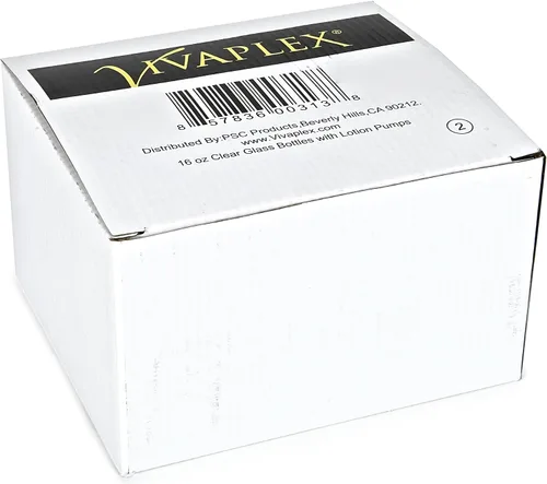 Miniatura 2 de Vivaplex, 2, grandes, 16 onzas, botellas vacías de vidrio transparente con bombas de loción negra