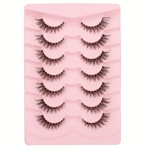 Pestañas de ojo de gato, pestañas postizas de aspecto natural wispy, pestañas de banda transparente con aspecto de extensión de ojo de zorro,