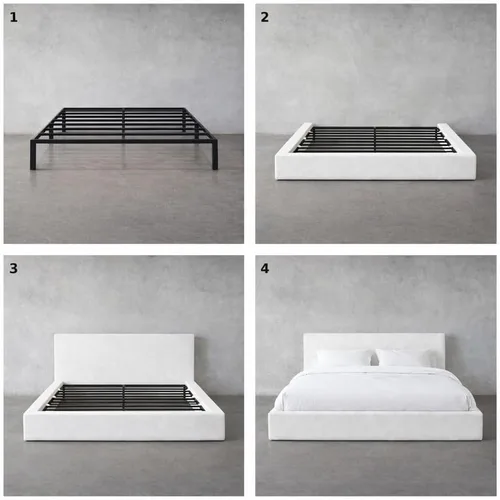 Miniatura 2 de Cama redonda – Funda lavable con cremallera – Espuma suave tapizada de lino – Modular minimalista moderno – Media luna – Se vende por separado