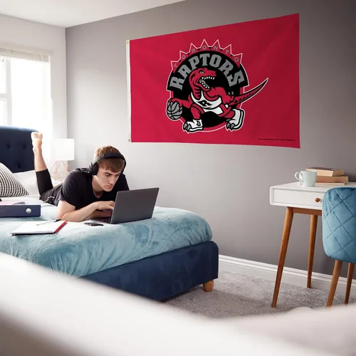 Miniatura 4 de Rico Industries Bandera de la NBA de 3 pies por 5 pies de una sola cara con ojales, Toronto Raptors