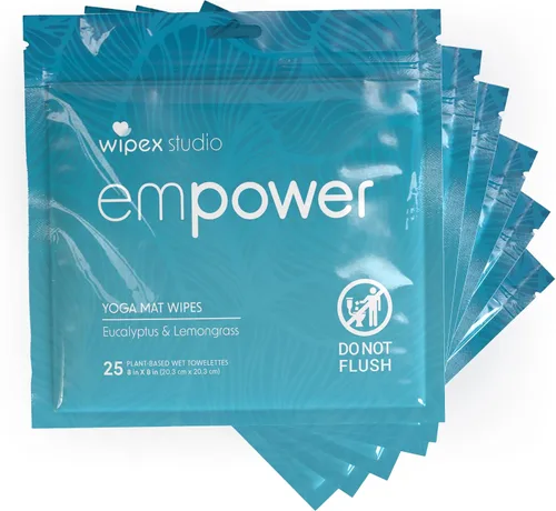 Miniatura 10 de Wipex Studio Empower - Toallitas limpiadoras para esterillas de yoga, paquete de 25 unidades, ultra gruesas y texturizadas, aroma de eucalipto
