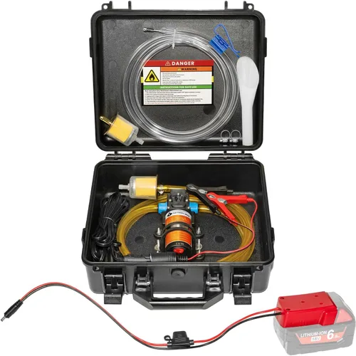 Miniatura 13 de Kit de bomba de transferencia de combustible Steauty 12V 75W, mueve hasta 110 galones de gasolina o diésel por hora, con tubo de combustible de alta
