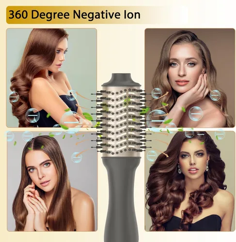 Miniatura 3 de Nicebay Cepillo secador de pelo en uno, cepillo secador de pelo para mujeres, cepillo de soplado de un paso con pantalla de visualización, barril