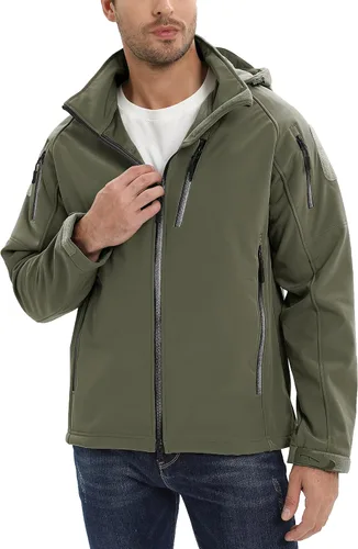 Miniatura 5 de TACVASEN Special Ops - Chaqueta táctica para hombre, resistente al agua, softshell y desmontable, con capucha