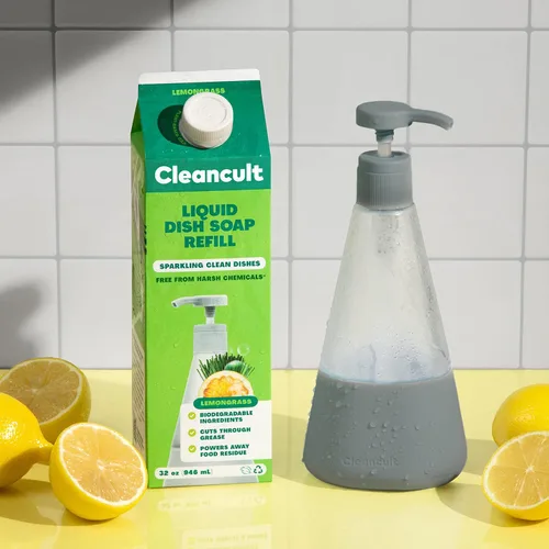 Miniatura 7 de Cleancult Dispensador de jabón para platos (15 onzas, 1 unidad), dispensador de jabón de vidrio recargable con bomba, dispensador de jabón