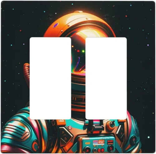 Miniatura 23 de Cubiertas decorativas para interruptor de luz de astronauta, placa de pared en blanco, placa frontal eléctrica para interruptor de baño, dormitorio