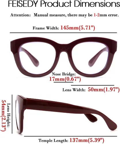 Miniatura 5 de FEISEDY Anteojos de lectura retro de marco cuadrado grueso con lentes de bloqueo de luz azul antideslumbrantes para fatiga ocular digital B2534