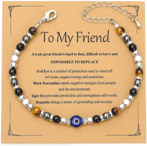 Miniatura 20 de Pulsera de protección, protección empática, cristales de obsidiana negra y pulsera de piedras curativas para mujeres, suerte, ansiedad y pulsera