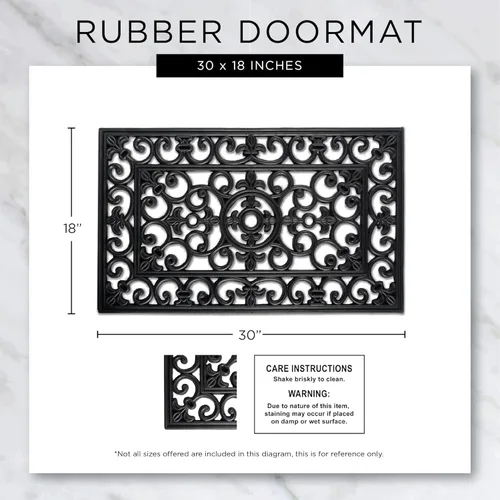 Miniatura 3 de DII Colección de felpudos de goma para todo tipo de clima, 18x30, entramado de diamante marrón