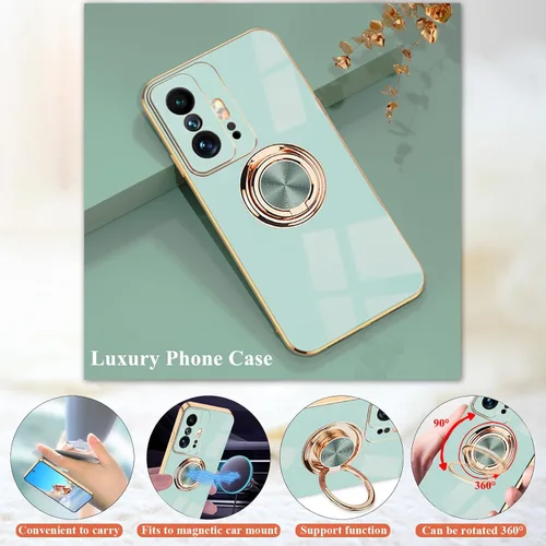 Miniatura 5 de Compatible con Xiaomi 11T Pro Case Ring Holder Magnet Silicone, Xiaomi 11T Pro Phone Case para Xiaomi 11T Funda de silicona delgada blanca cubierta