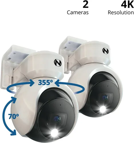 Miniatura 2 de Night Owl® Add On Cámaras de disuasión 4K con cable con audio de 2 vías, paquete de 2, color blanco
