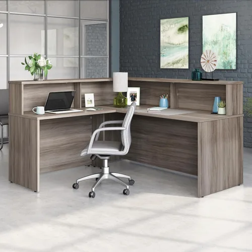Miniatura 8 de OfficeWorks by Sauder Affirm estación de recepción, largo: 70.87'' x ancho: 70.87'' x H: 13.58'', Hudson Elm