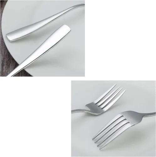 Miniatura 3 de Asking Tenedores de postre de acero inoxidable de 12 piezas, juego de cubiertos y tenedores de postre