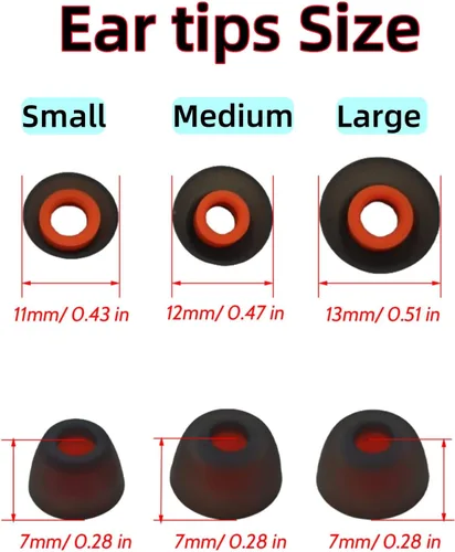 Miniatura 4 de 12 piezas de artipas para junio 230NC TWS/Tune 125TWS/Tune 130NC TWS Free X Soft Silicone Eargels ajuste seguro para auriculares JBL Tune TWS