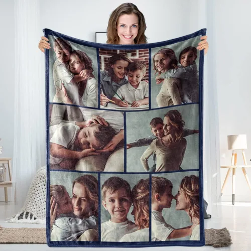Miniatura 11 de TinyName Se envía al día siguiente, regalos personalizados para mamá, mantas personalizadas con fotos, texto, manta de vellón personalizada