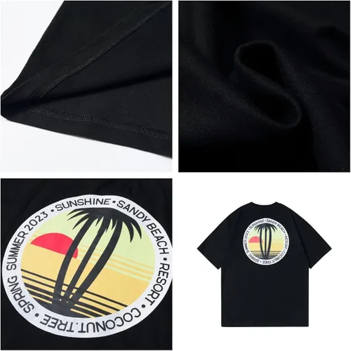 Miniatura 2 de torafarugaluo Mens Oversized T Shirts Tees Summer Unisex Yacht Club Print Crew Neck Cotton Tops Casual Streetwear Shirt