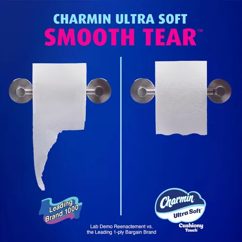 Miniatura 8 de Charmin Papel higiénico ultra suave y acolchado al tacto, 18 familias Mega XL = 126 rollos regulares, 2 capas, blanco