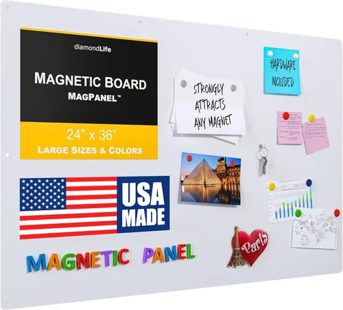 Miniatura 11 de 36 x 48 pulgadas - Pizarra magnética - Tablero de notas y visión para el hogar, la oficina y el aula - Tablero magnético para niños - Tornillos