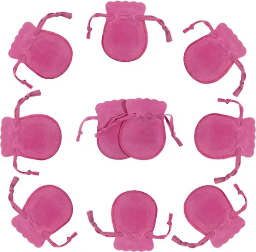 10 piezas mini bolsas pequeñas de terciopelo con cordón para regalos para joyas, anillos, aretes, auriculares, recuerdos de boda, recuerdos de Rosa