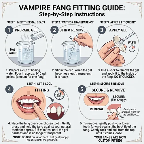 Miniatura 6 de Zhanmai 12 pares de disfraz de dientes de vampiro, 4 tamaños, colmillos falsos con 2 pellets de dientes para accesorios de cosplay, accesorios