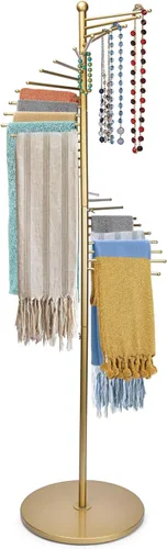 Miniatura 7 de Estante de bufanda de metal independiente para bufanda de exhibición, organizador de hiyab en espiral Commercial Scarf Holder Stand Belt Pants
