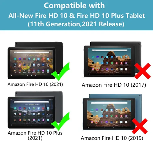 Miniatura 2 de Funda para tableta Amazon Fire HD 10/Fire HD 10 Plus (11ª generación, versión 2021), con cita inspiradora de «Be a Flamingo in a Flock», funda