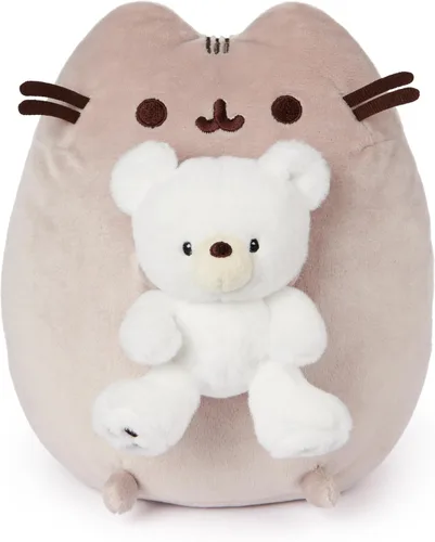 Miniatura 7 de GUND Pusheen con cubo de Rubik de peluche, animal de peluche para edades de 8 años en adelante, gris, 9.5 pulgadas