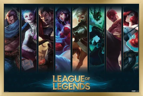 Miniatura 14 de League of Legends - Póster de pared de campeones, 22.4 pulgadas de largo x 14.7 pulgadas de ancho, versión enmarcada de madera de granero
