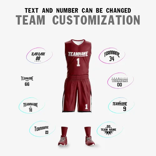 Miniatura 4 de Custom Reversible Basketball Jersey Uniform for Men Youth Printed Personalized Name Number Sportswear