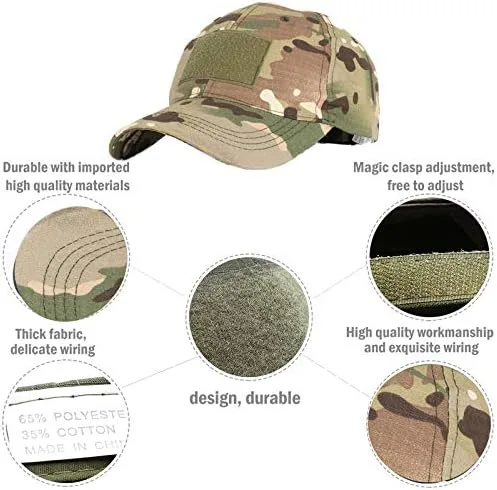 Miniatura 2 de Gorra táctica militar con parches ajustables de bandera de operador, sombreros del ejército para hombres gorra de béisbol