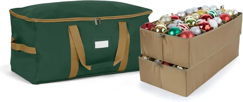 Miniatura 62 de Covermates Keepsakes Bolsa de almacenamiento ajustable para adornos, poliéster resistente, separadores acolchados y bandejas FlexGrid, organizador