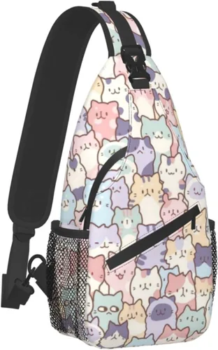 Miniatura 2 de Divertida mochila con diseño de gato, para el pecho de gato, bolsa cruzada de hombro para hombres, mujeres, niños y niñas