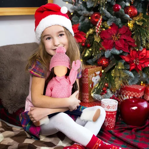 Miniatura 6 de Bencailor 6 Piezas Ropa y Accesorios para Muñecas de 18 Pulgadas de Navidad Conjunto de Atuendos Navideños Suéteres Pantalones Sombreros Zapatos