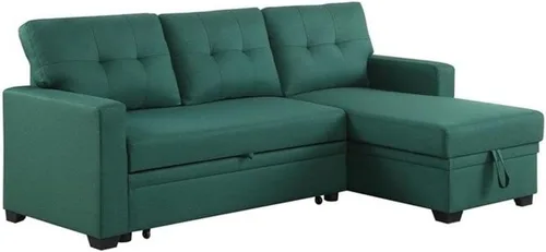Miniatura 11 de Devion Furniture Tela de poliéster en forma de L reversible, fácil de convertible extraíble, sofá seccional/diván de almacenamiento con cojines