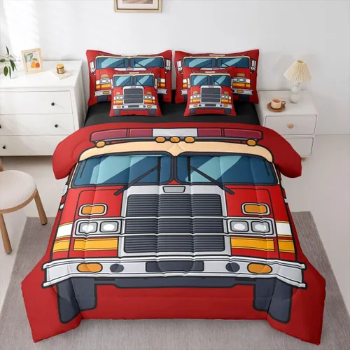 Miniatura 30 de Feelyou Juego de edredón de tren vintage de 7 piezas, diseño retro de motor de vapor para niños y niñas, juego de ropa de cama retro de tren