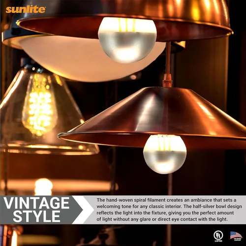 Miniatura 4 de Sunlite 80509 - Bombilla LED A19 transparente estilo filamento, 6 vatios (equivalente a 40 vatios), 600 lúmenes, 120 voltios, regulable, base E26