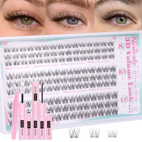 Miniatura 11 de Extensiones de pestañas en racimo naturales, pestañas individuales onduladas, 10-16 mm, para colocar en casa, extensiones de pestañas en racimo