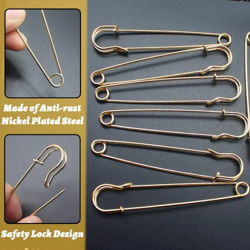 Miniatura 4 de Benvo Pines de manta jumbo resistentes – Pasadores de acero de 4 pulgadas, 40 piezas para lavandería, llaveros, ropa y más