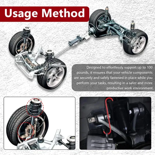 Miniatura 6 de 2 ganchos para pinzas de freno con puntas de goma, acero duradero, herramientas automotrices a prueba de óxido para frenado, eje, suspensión