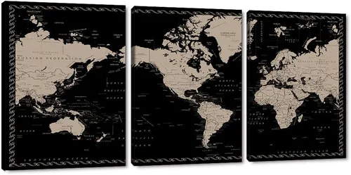Miniatura 8 de MAMAGO Lienzo decorativo para pared, diseño de mapa de Estados Unidos, 3 paneles, fondo de madera, mapa de Estados Unidos, imagen y póster, arte