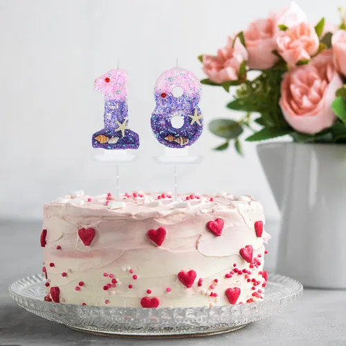 Miniatura 5 de Velas de cumpleaños, velas número 1, decoración de pastel de cumpleaños con temática de sirena, velas de feliz primer cumpleaños para pasteles
