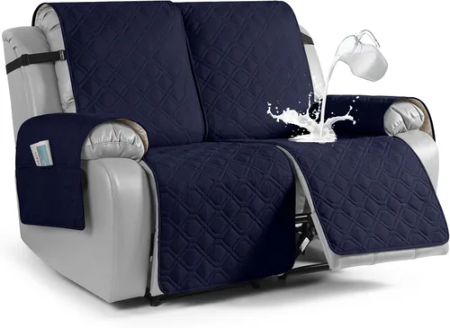 Miniatura 43 de VANSOFY Funda impermeable para sofá reclinable, lavable, funda para sofá reclinable de 1 pieza, protector de muebles con correas elásticas, bolsillo