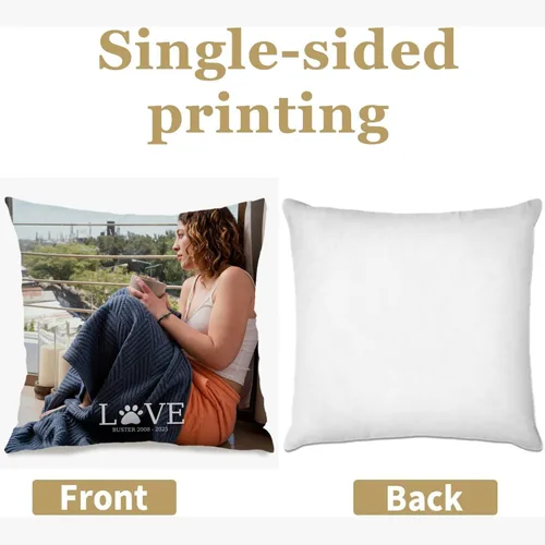 Miniatura 2 de Single Photo Custom Pillow Cover with Personalized Text Turning Your Memory into a Beautiful Throw Pillow and Making it a Touching Gift Choice for