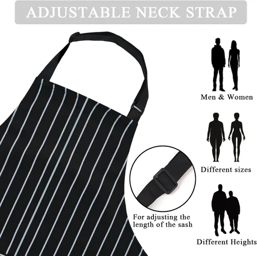 Miniatura 3 de Taidven Paquete de 2 Delantales - Unisex, Delantal Ajustable con Babero para Cocina, Delantal de Cocina, Delantales para Hombres y Mujeres