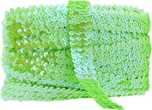 Miniatura 19 de Mandala Crafts Cinta elástica de lentejuelas – 1.5 pulgadas, ribete elástico de lentejuelas amarillas para coser diadema de vestido, 10 yardas