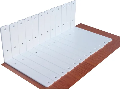 Miniatura 85 de Paquete de 12 soportes de estante en L de 8 pulgadas de largo x 6 pulgadas de alto x 1.5 pulgadas de ancho, 5 mm de grosor, soporte de estante en L